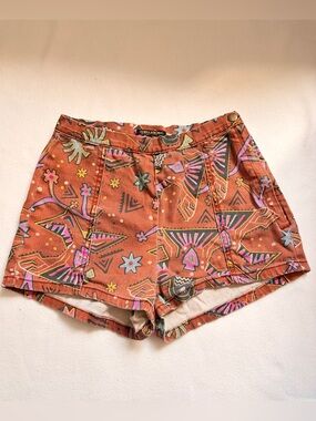 Billabong Designer's Closet Shorts Brown Funky Stretch Denim